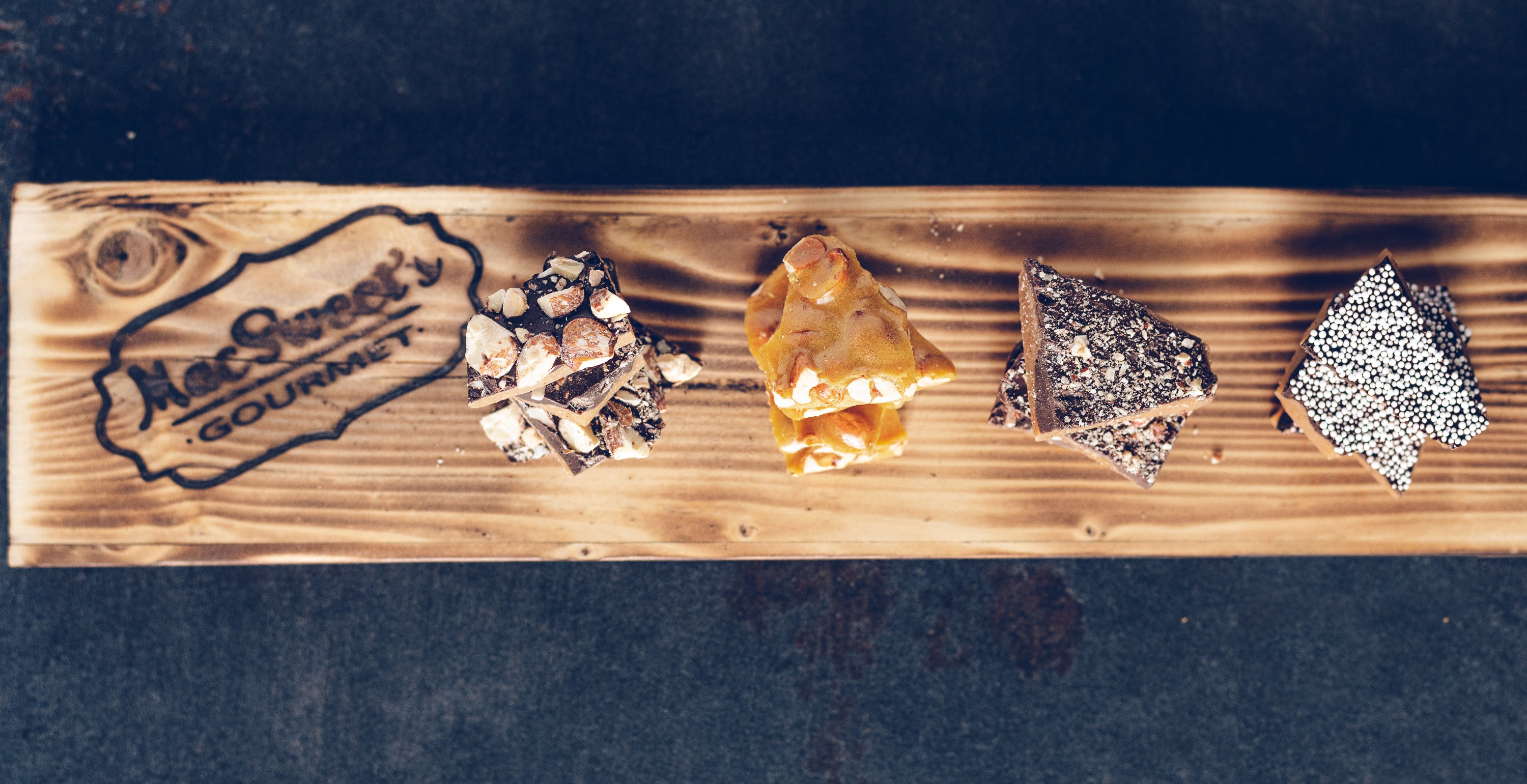 Welcome to MacSweet's Gourmet - A gourmet specialty food company based on the South Shore of Boston, Massachusetts - Specializing in small batch toffee, peanut brittle, and candied nuts