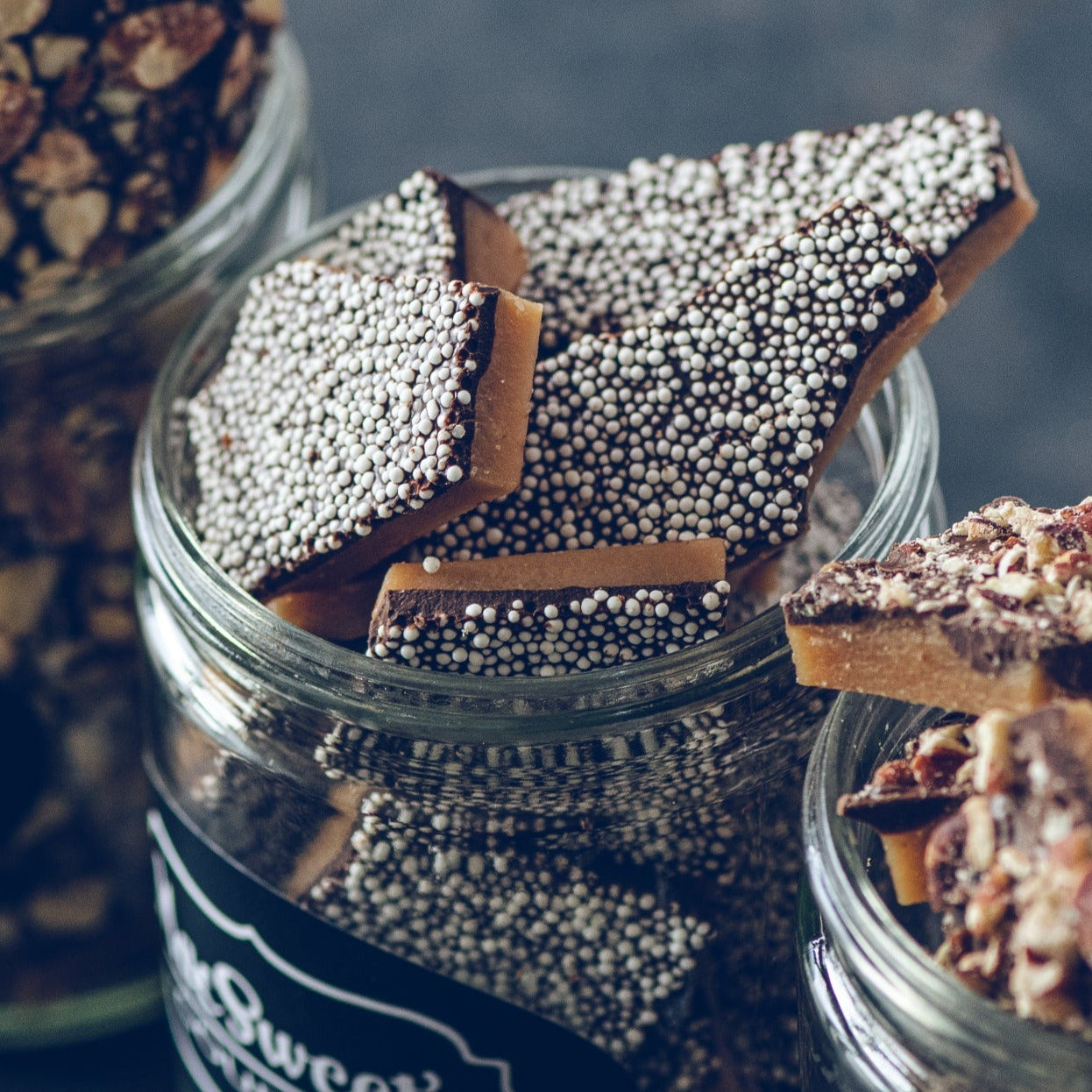 Our amazing Nonpareil Toffee from MacSweet's Gourmet in Massachusetts